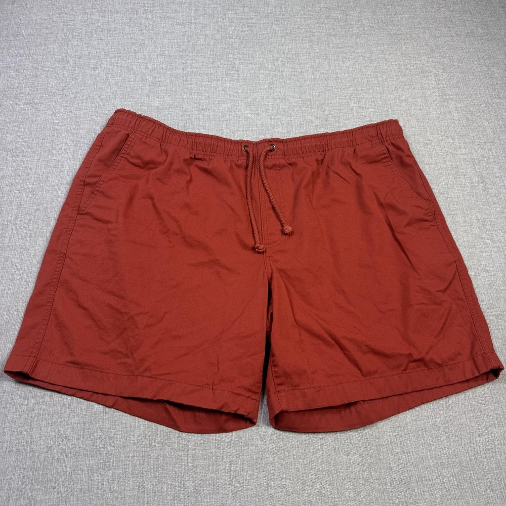 L.L. Bean Drawstring Dock Chino Shorts Mens 42 Red Cotton Classic Fit 8" Inseam